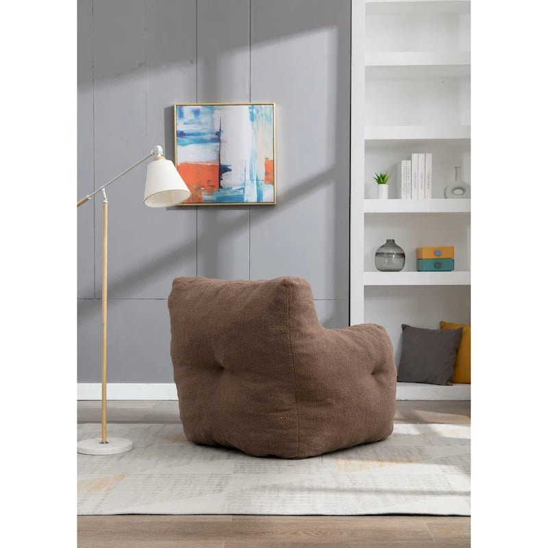 Pouf-poire en mousse touffetée douce avec tissu Teddy