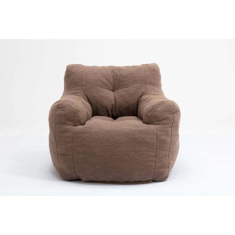 Pouf-poire en mousse touffetée douce avec tissu Teddy