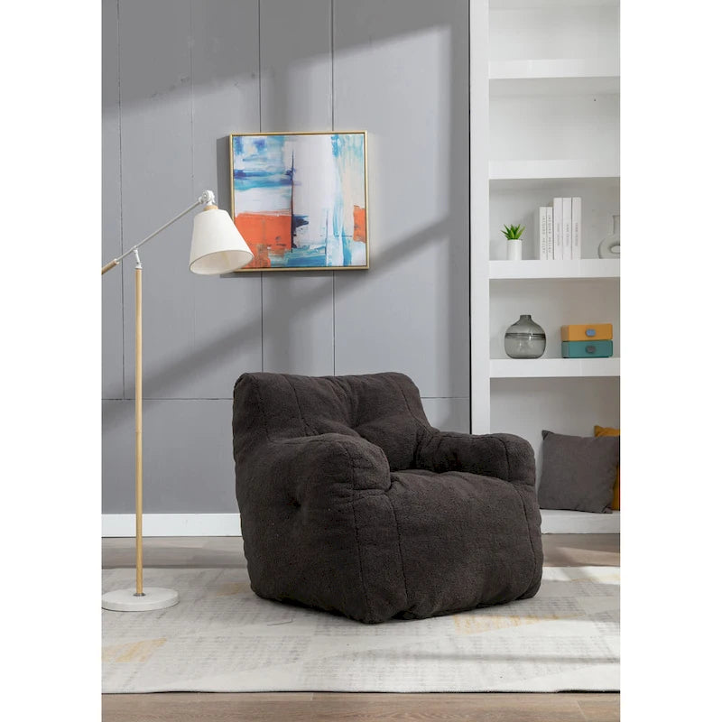 Pouf-poire en mousse touffetée douce avec tissu Teddy