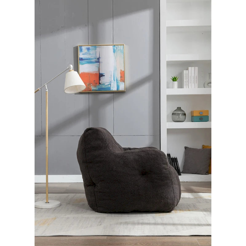 Pouf-poire en mousse touffetée douce avec tissu Teddy