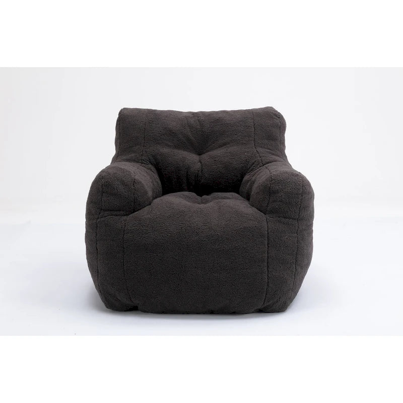 Pouf-poire en mousse touffetée douce avec tissu Teddy