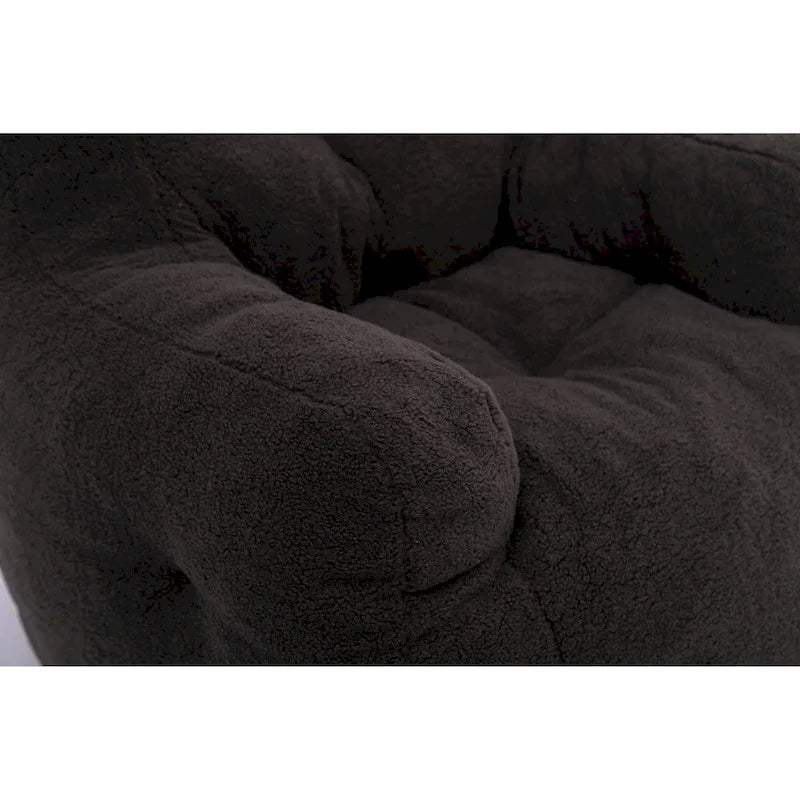 Pouf-poire en mousse touffetée douce avec tissu Teddy