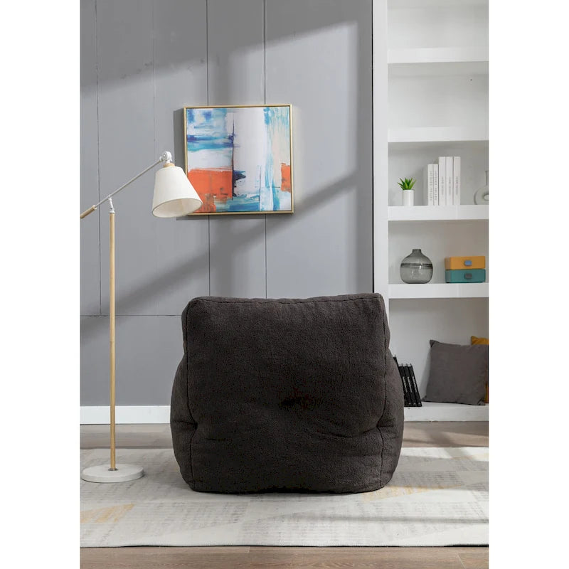 Pouf-poire en mousse touffetée douce avec tissu Teddy