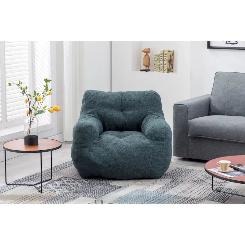 Pouf-poire en mousse touffetée douce avec tissu Teddy
