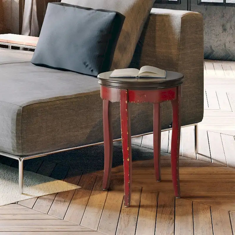 Table d'appoint ronde Lira Transitional White de 18 pouces par Furniture of America
