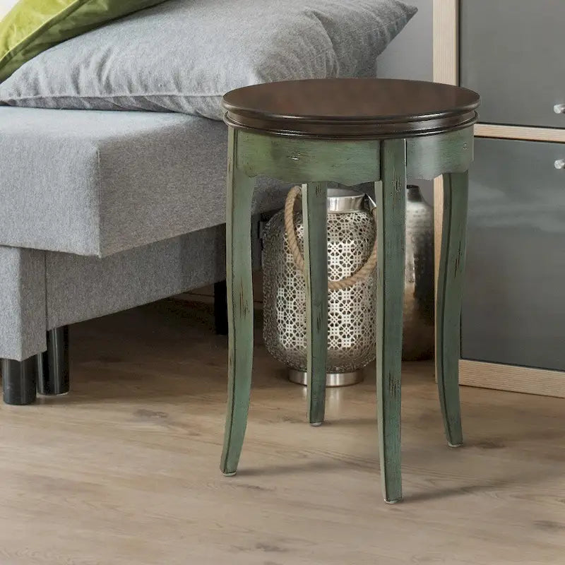 Table d'appoint ronde Lira Transitional White de 18 pouces par Furniture of America