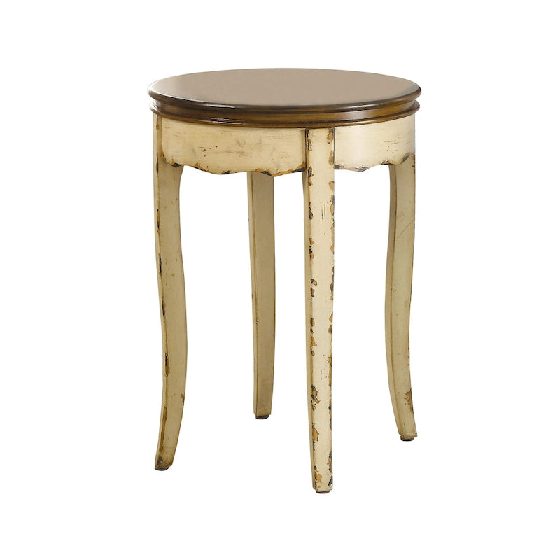 Table d'appoint ronde Lira Transitional White de 18 pouces par Furniture of America