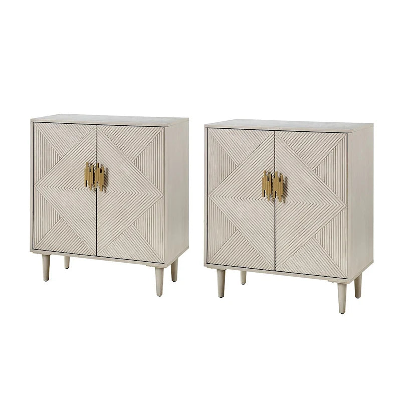 Meuble TV de rangement Damien Morden avec étagères réglables, lot de 2, par HULALA HOME