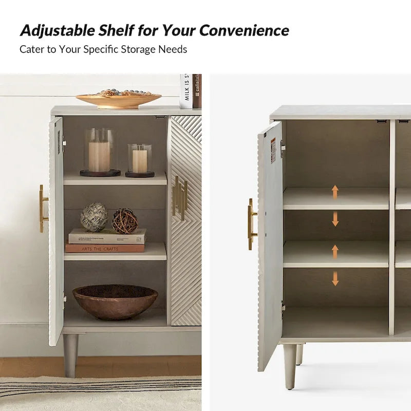 Meuble TV de rangement Damien Morden avec étagères réglables, lot de 2, par HULALA HOME