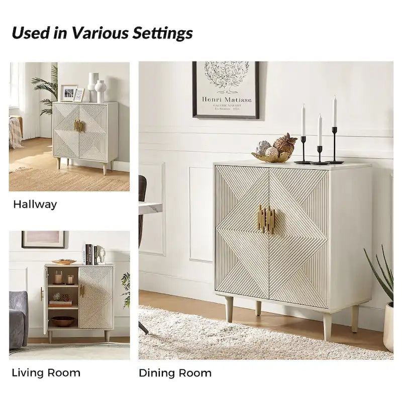 Meuble TV de rangement Damien Morden avec étagères réglables, lot de 2, par HULALA HOME