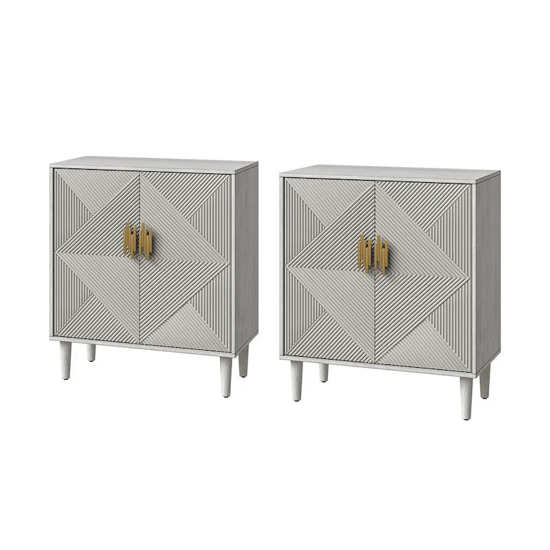 Meuble TV de rangement Damien Morden avec étagères réglables, lot de 2, par HULALA HOME
