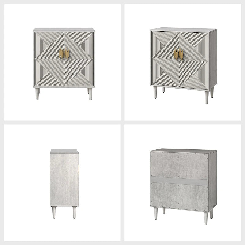 Meuble TV de rangement Damien Morden avec étagères réglables, lot de 2, par HULALA HOME