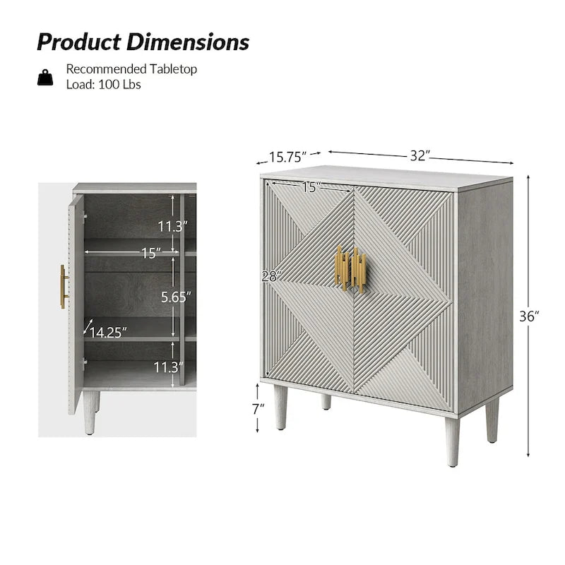 Meuble TV de rangement Damien Morden avec étagères réglables, lot de 2, par HULALA HOME