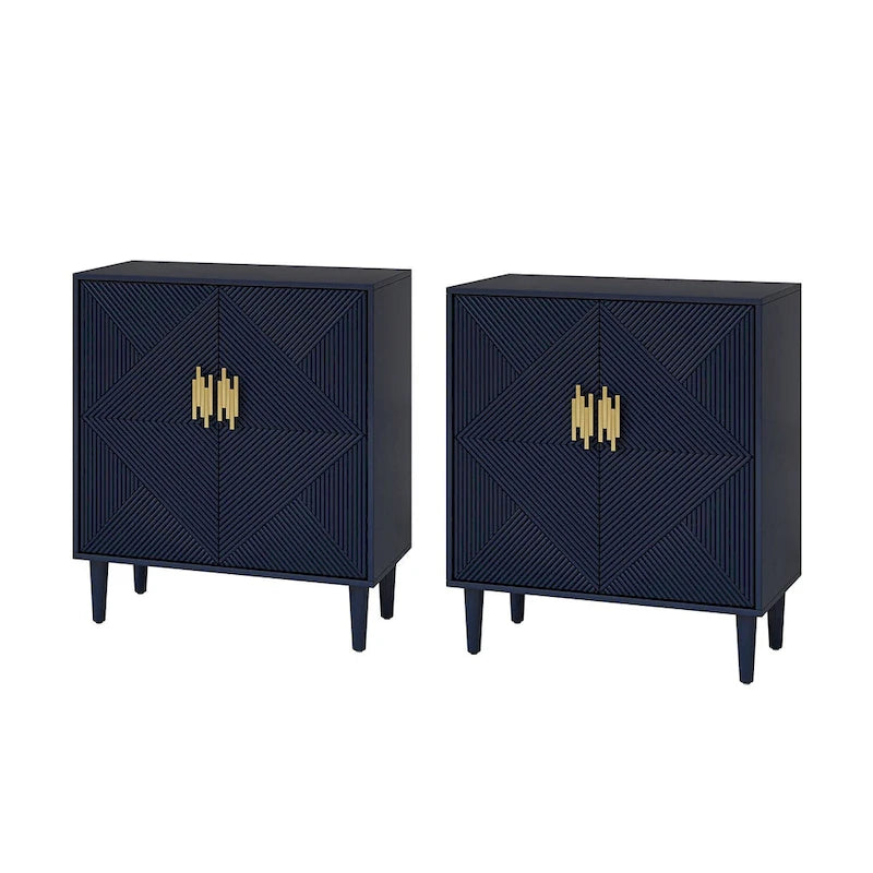 Meuble TV de rangement Damien Morden avec étagères réglables, lot de 2, par HULALA HOME