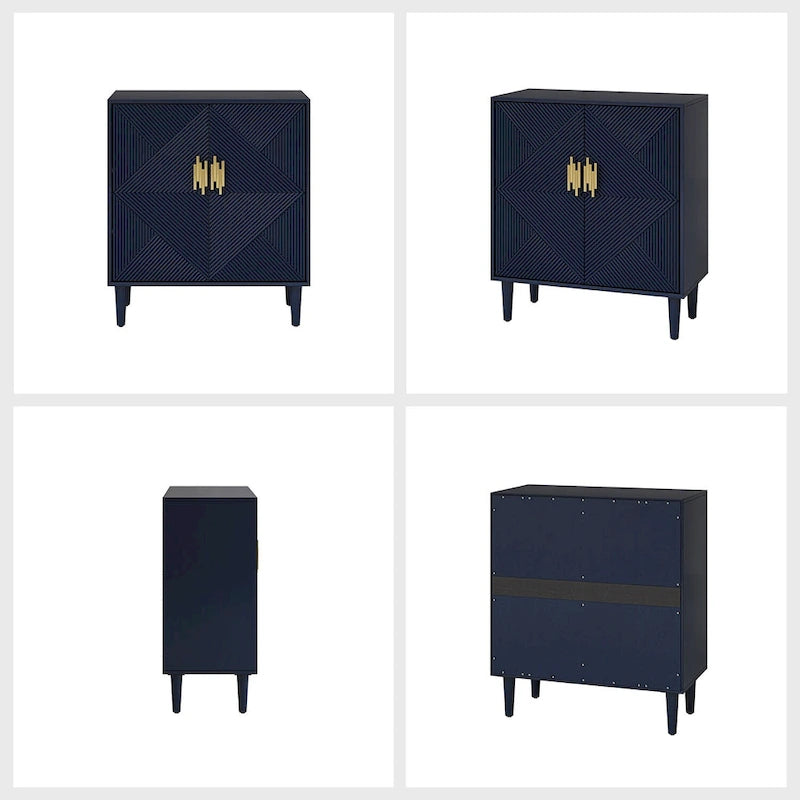 Meuble TV de rangement Damien Morden avec étagères réglables, lot de 2, par HULALA HOME