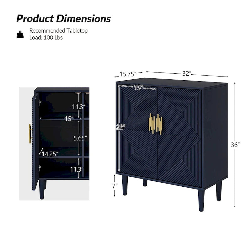 Meuble TV de rangement Damien Morden avec étagères réglables, lot de 2, par HULALA HOME