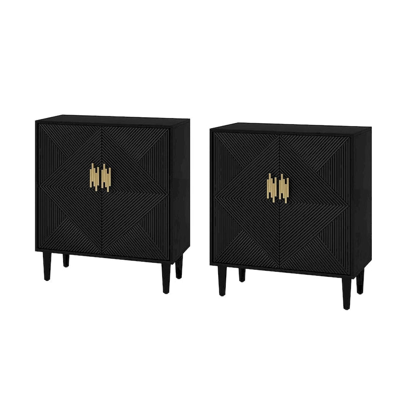 Meuble TV de rangement Damien Morden avec étagères réglables, lot de 2, par HULALA HOME