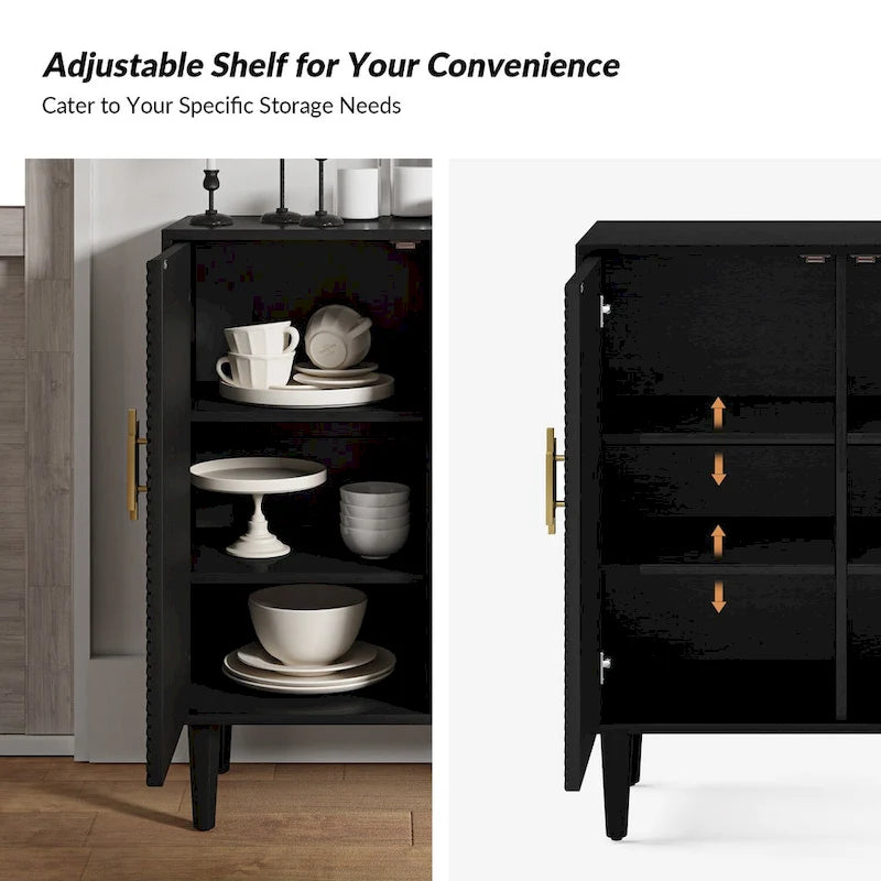 Meuble TV de rangement Damien Morden avec étagères réglables, lot de 2, par HULALA HOME