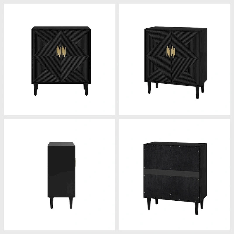 Meuble TV de rangement Damien Morden avec étagères réglables, lot de 2, par HULALA HOME