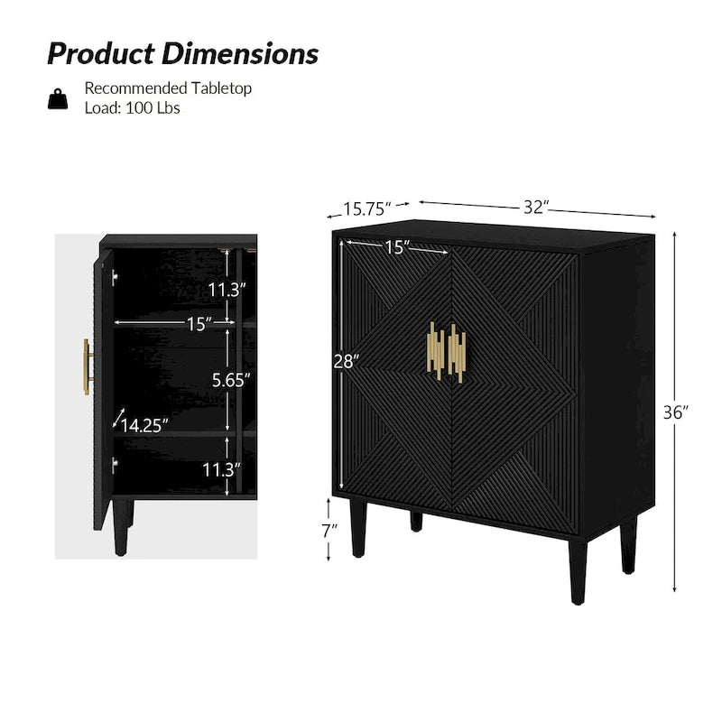 Meuble TV de rangement Damien Morden avec étagères réglables, lot de 2, par HULALA HOME