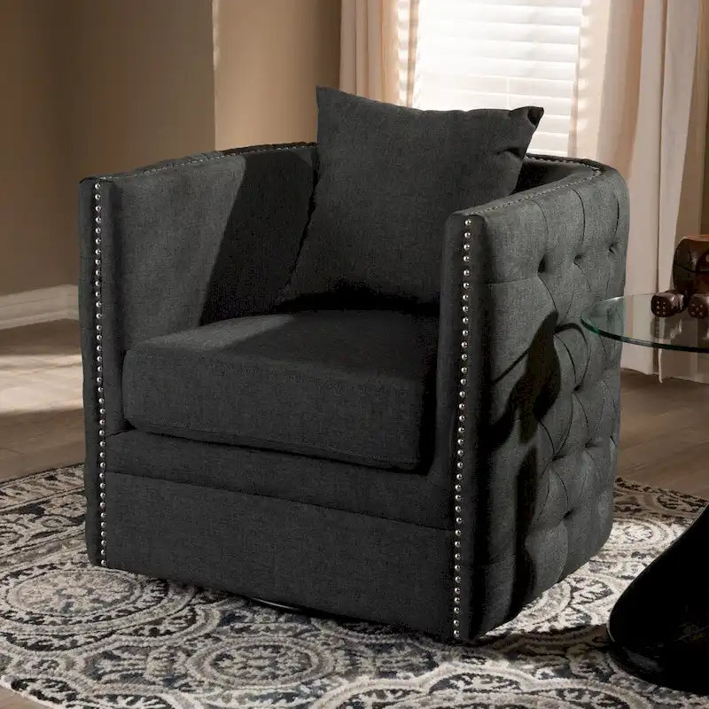 Fauteuil pivotant en tissu contemporain