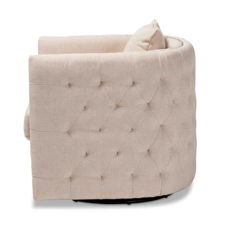 Fauteuil pivotant en tissu contemporain