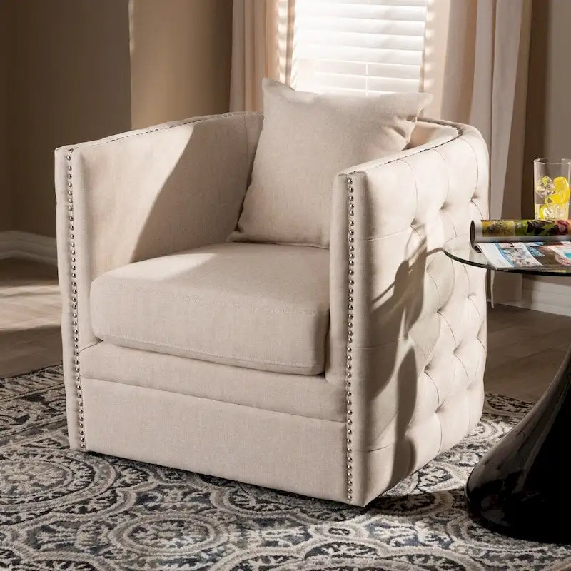 Fauteuil pivotant en tissu contemporain