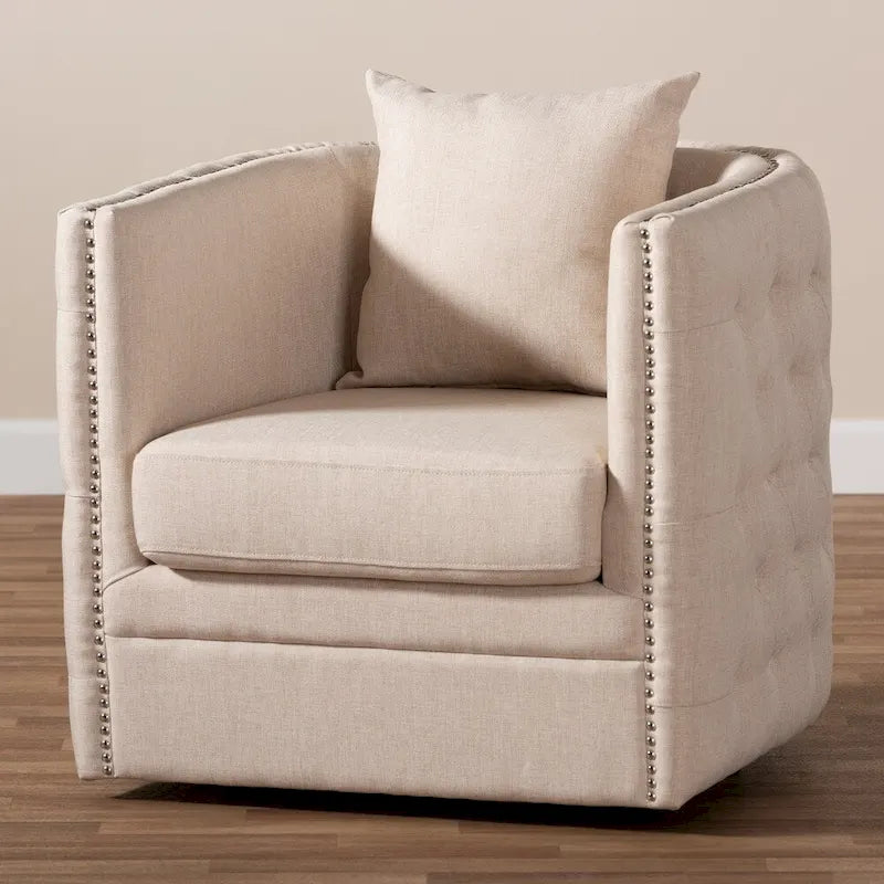 Fauteuil pivotant en tissu contemporain