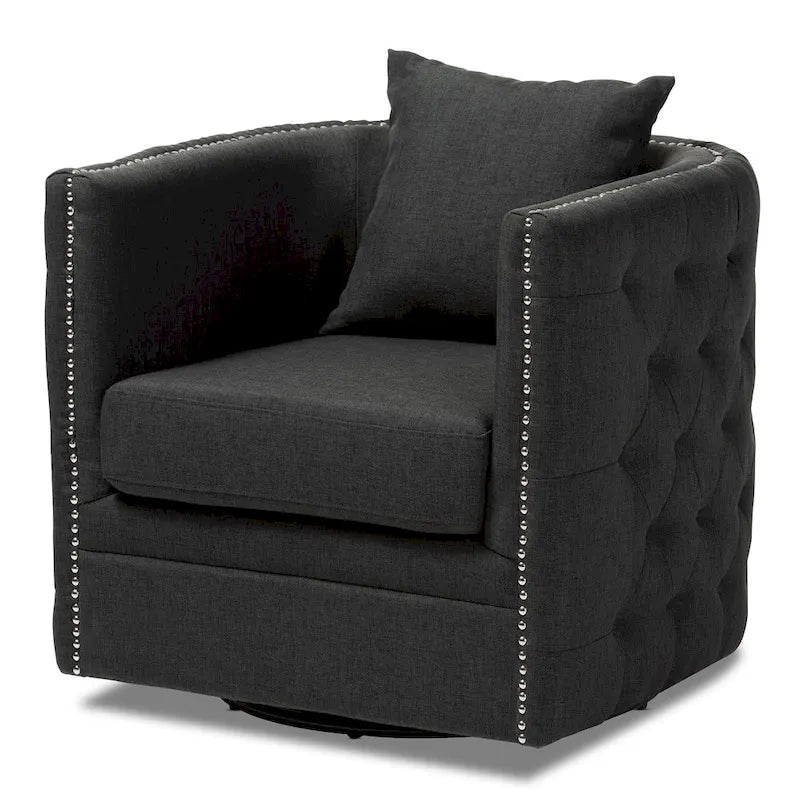 Fauteuil pivotant en tissu contemporain