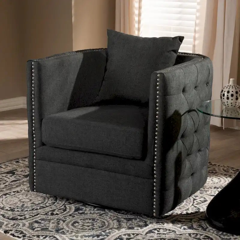 Fauteuil pivotant en tissu contemporain