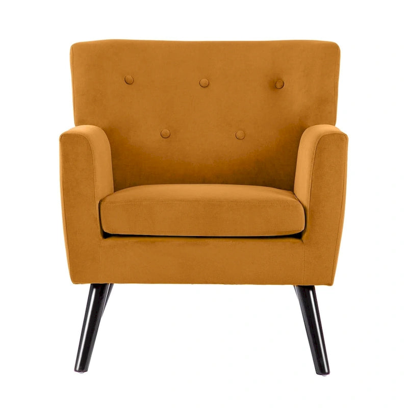 Fauteuil rembourré en velours capitonné pour salon - 28,35 l x 27,56 P x 30,71 H