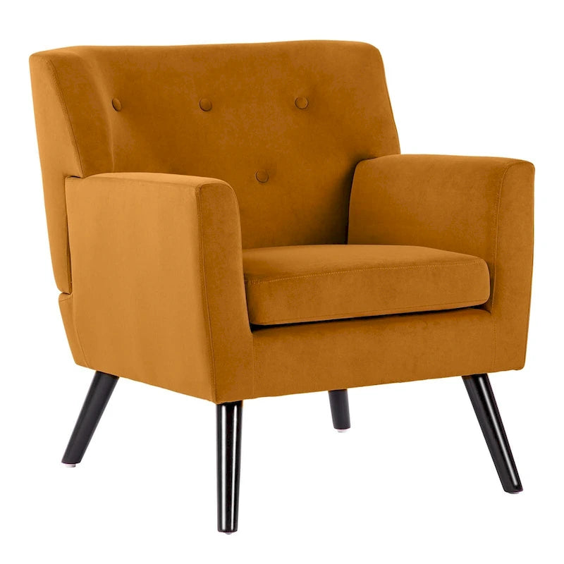 Fauteuil rembourré en velours capitonné pour salon - 28,35 l x 27,56 P x 30,71 H