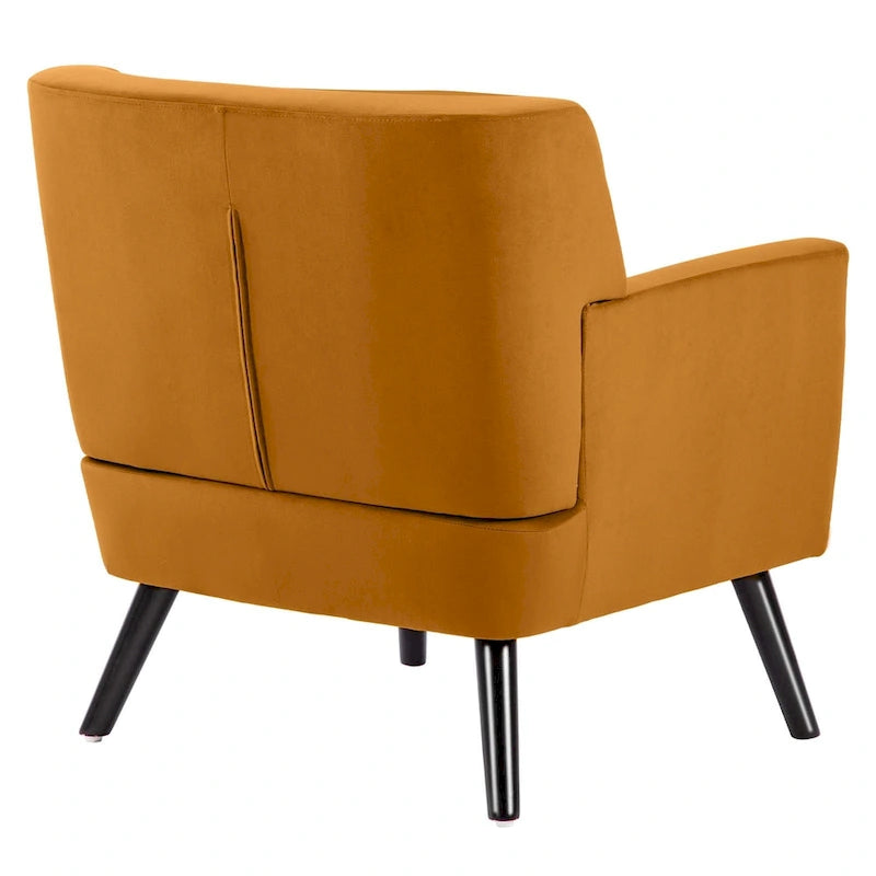 Fauteuil rembourré en velours capitonné pour salon - 28,35 l x 27,56 P x 30,71 H