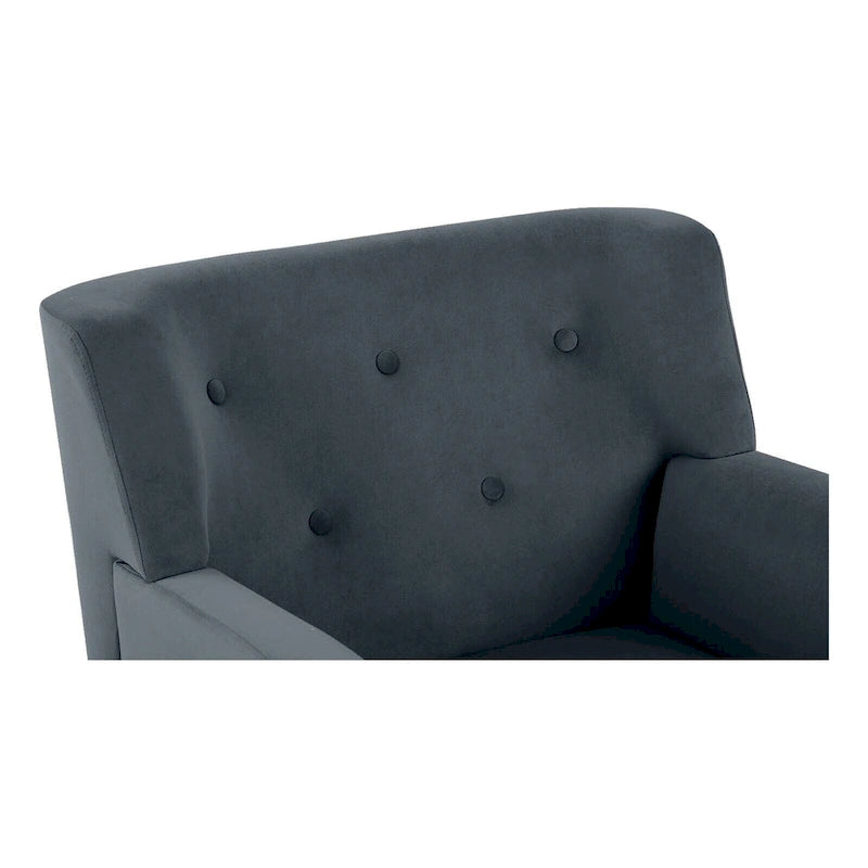 Fauteuil rembourré en velours capitonné pour salon - 28,35 l x 27,56 P x 30,71 H