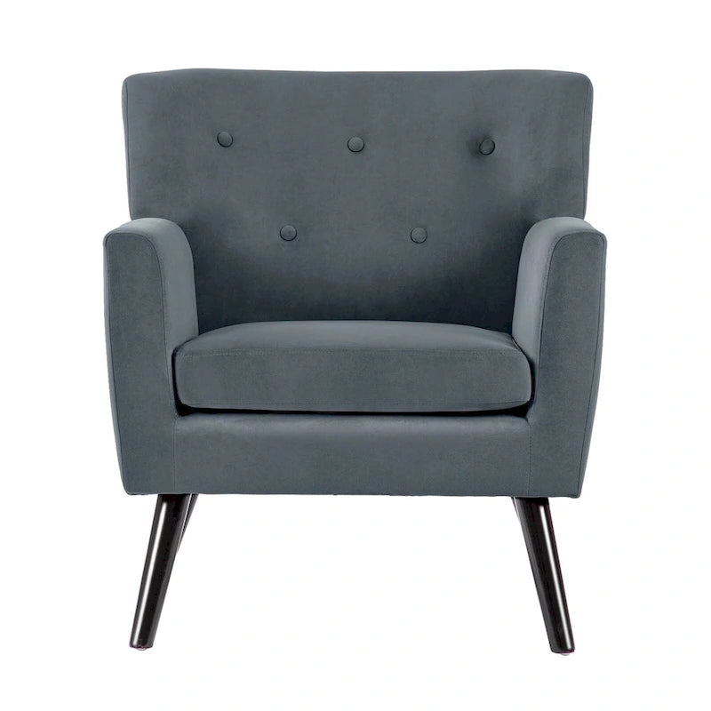 Fauteuil rembourré en velours capitonné pour salon - 28,35 l x 27,56 P x 30,71 H