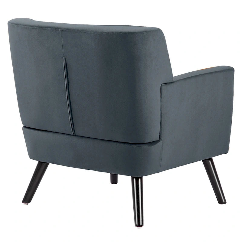 Fauteuil rembourré en velours capitonné pour salon - 28,35 l x 27,56 P x 30,71 H