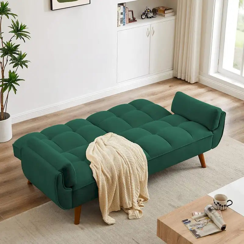 Canapé-Lit Futon 75.39 POUCES, Canapé-Lit Convertible Rembourré avec Dossier Inclinable Tufté et Divisé
