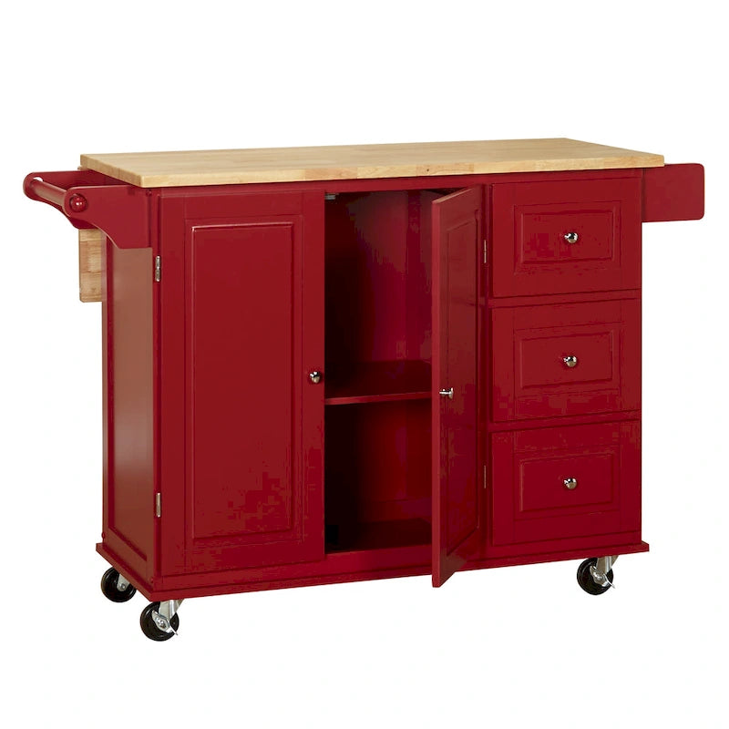 Desserte de cuisine à abattants 3 tiroirs Simple Living