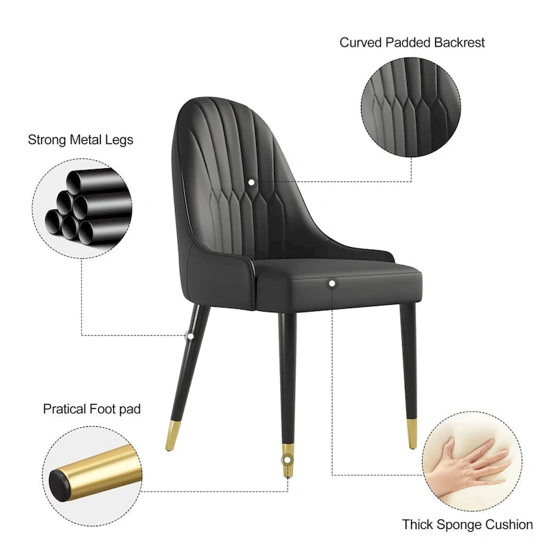 Ensemble de salle à manger 9 pièces avec table extensible en pierre frittée de 110,24 pouces et 8 chaises en cuir