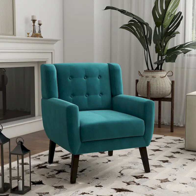 Fauteuil d'appoint en velours pour salon