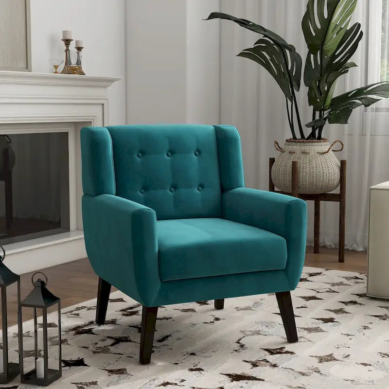Fauteuil d'appoint en velours pour salon