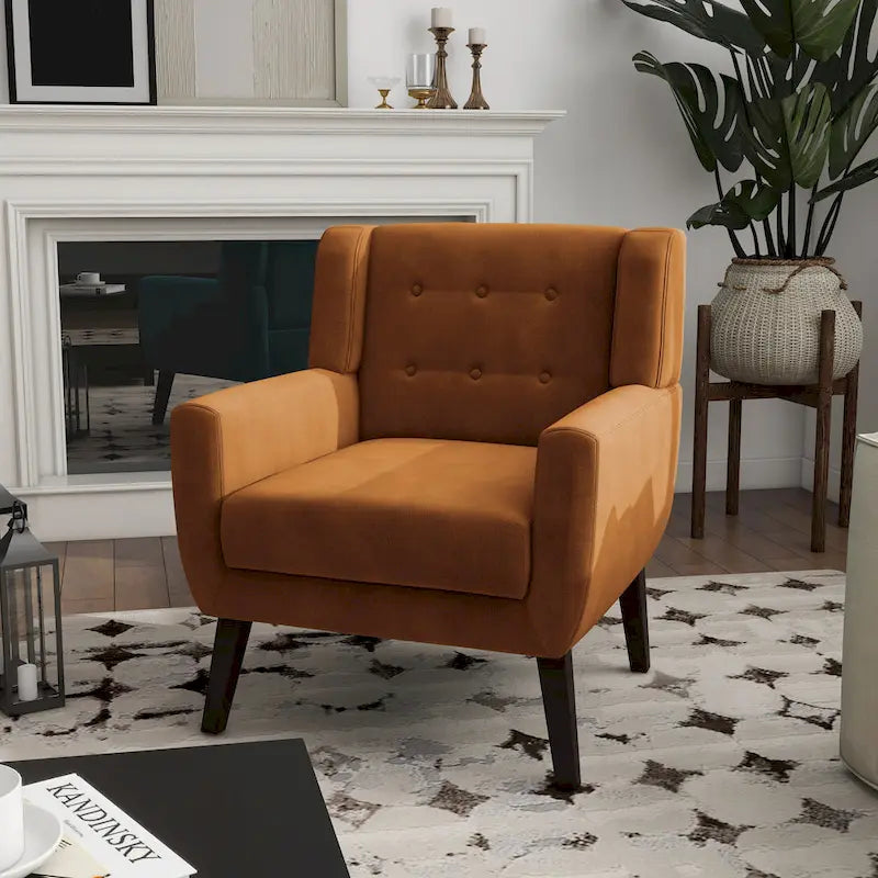 Fauteuil d'appoint en velours pour salon