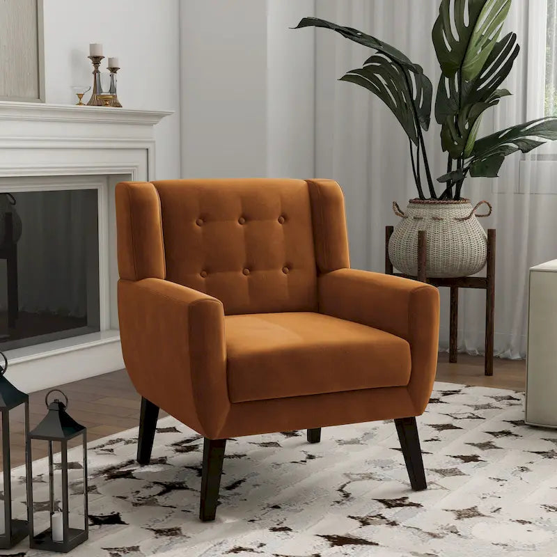 Fauteuil d'appoint en velours pour salon