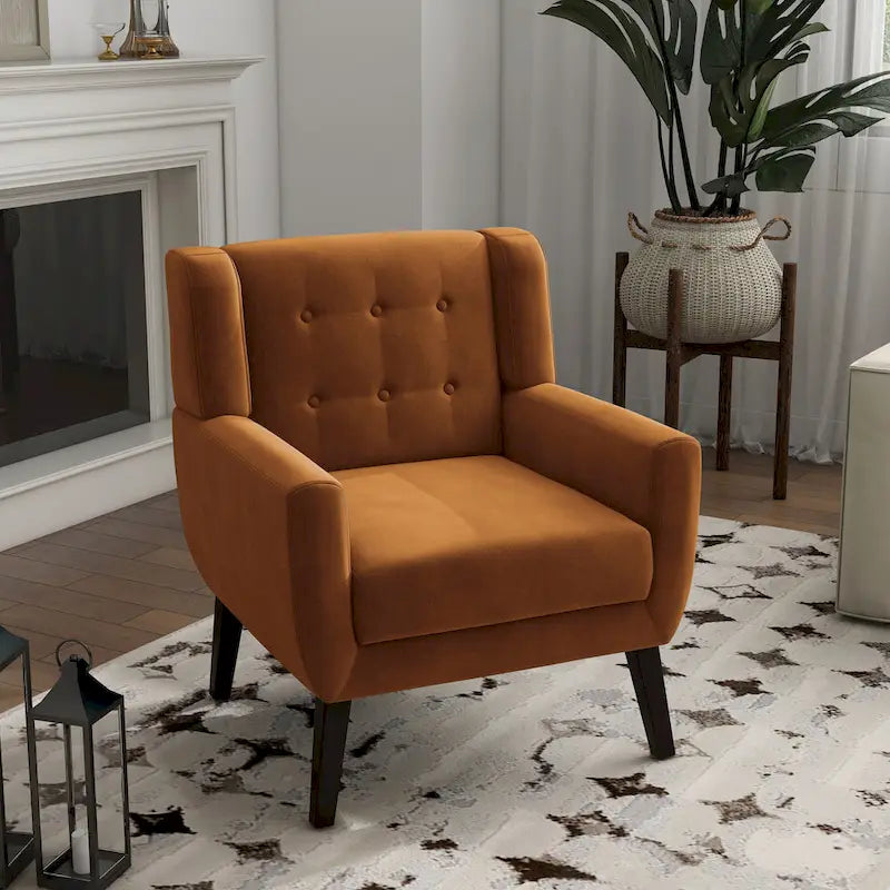 Fauteuil d'appoint en velours pour salon