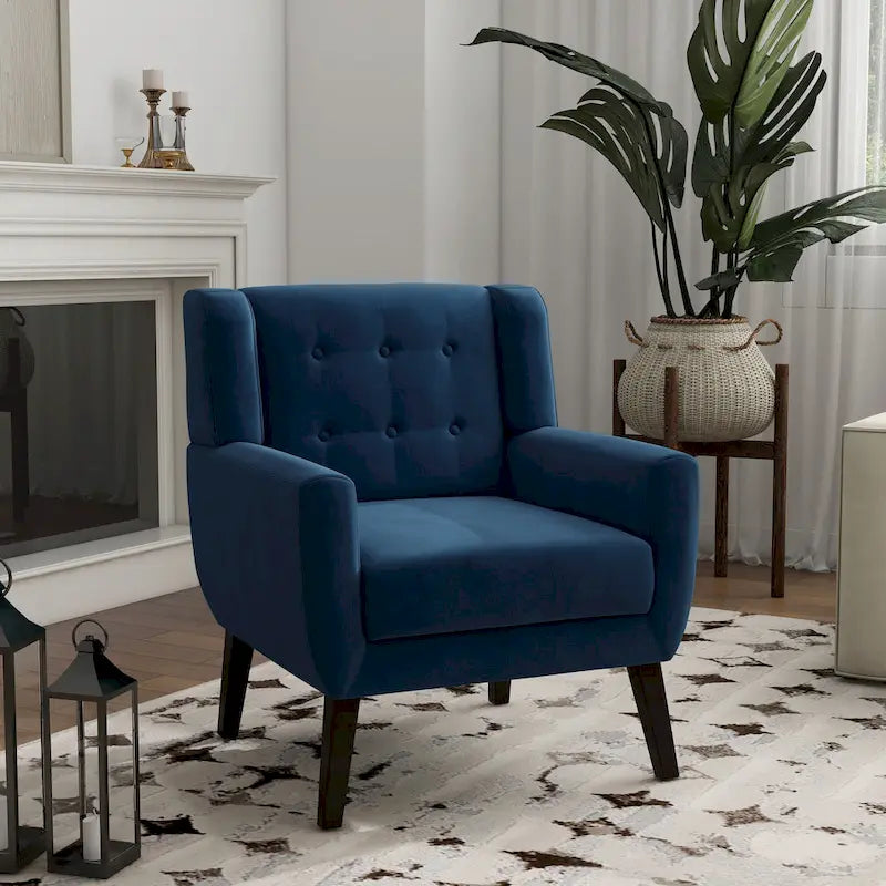Fauteuil d'appoint en velours pour salon