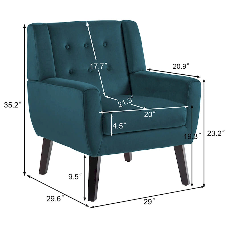 Fauteuil d'appoint en velours pour salon