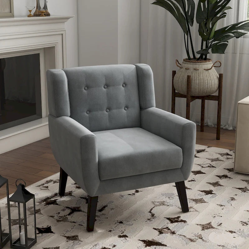 Fauteuil d'appoint en velours pour salon