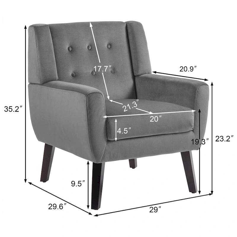 Fauteuil d'appoint en velours pour salon