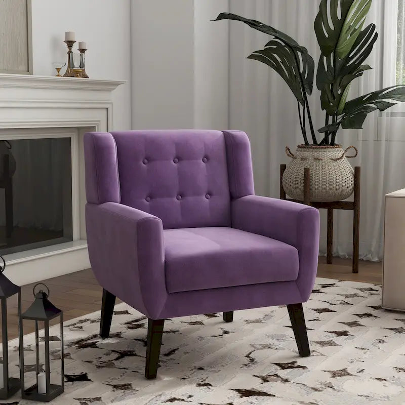 Fauteuil d'appoint en velours pour salon