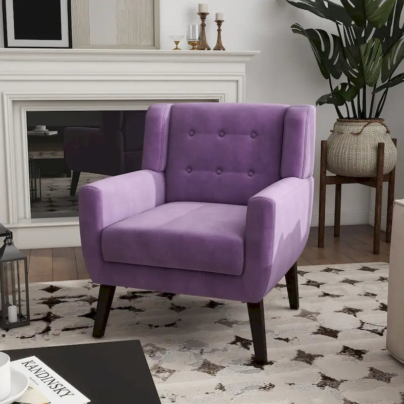 Fauteuil d'appoint en velours pour salon